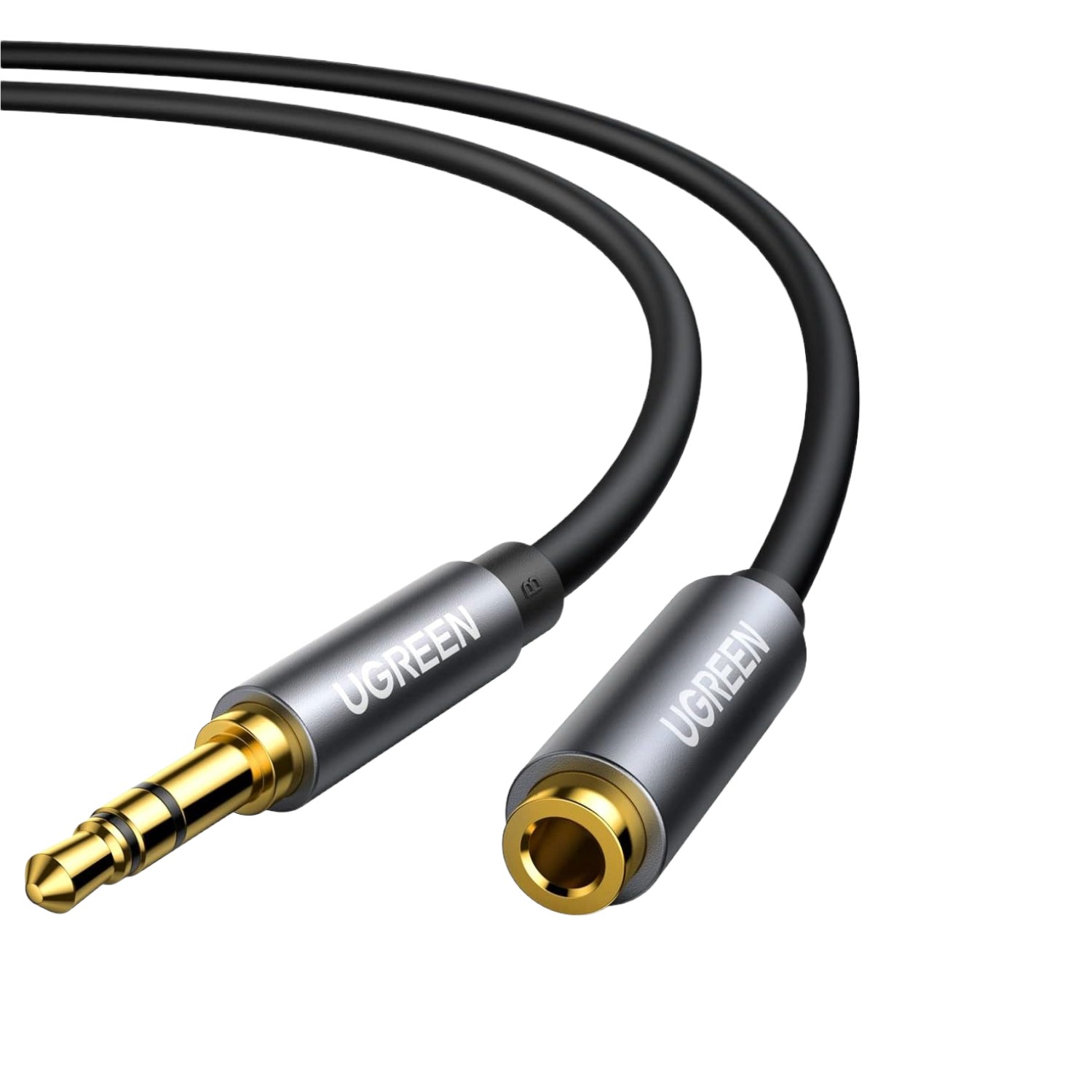 Ugreen AV118 3.5mm AUX Extension Cable 2m – Male to Female –(Black)