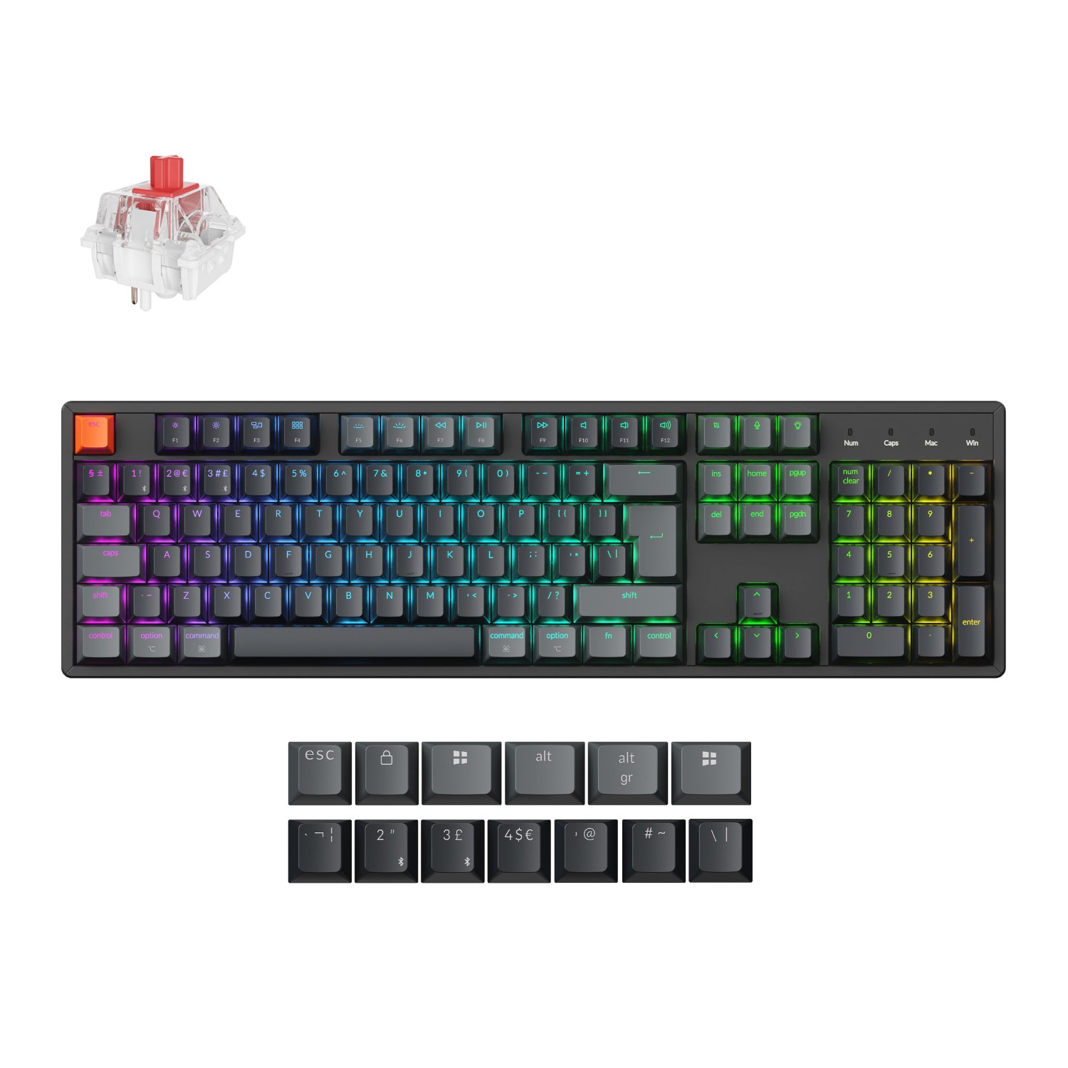 Keychron K10 QMK Full-size RGB Wireless Custom Mechanical Keyboard (K10X-H1)