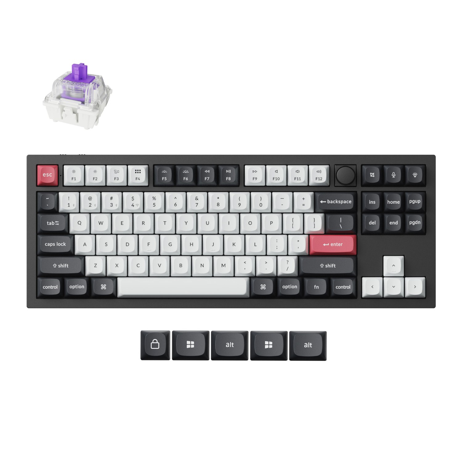 Keychron Q3 HE QMK 80% Wireless Custom Mechanical Keyboard (Nebula (Q3H-M1)