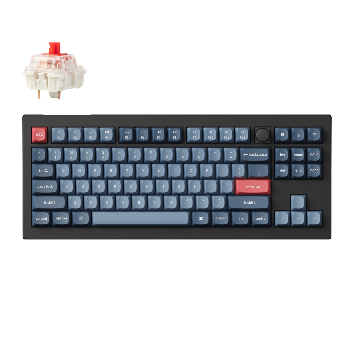 Keychron V3 Max QMK/VIA 80% Wireless Custom Mechanical Keyboard (Red (V3M-D1)