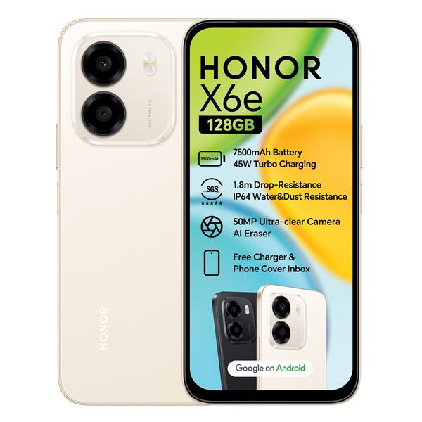 Honor X6E 128GB Dual SIM Golden White