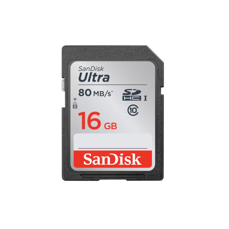SanDisk Ultra 16GB SDHC Memory Card 80MB/s, Class 10 UHS-I