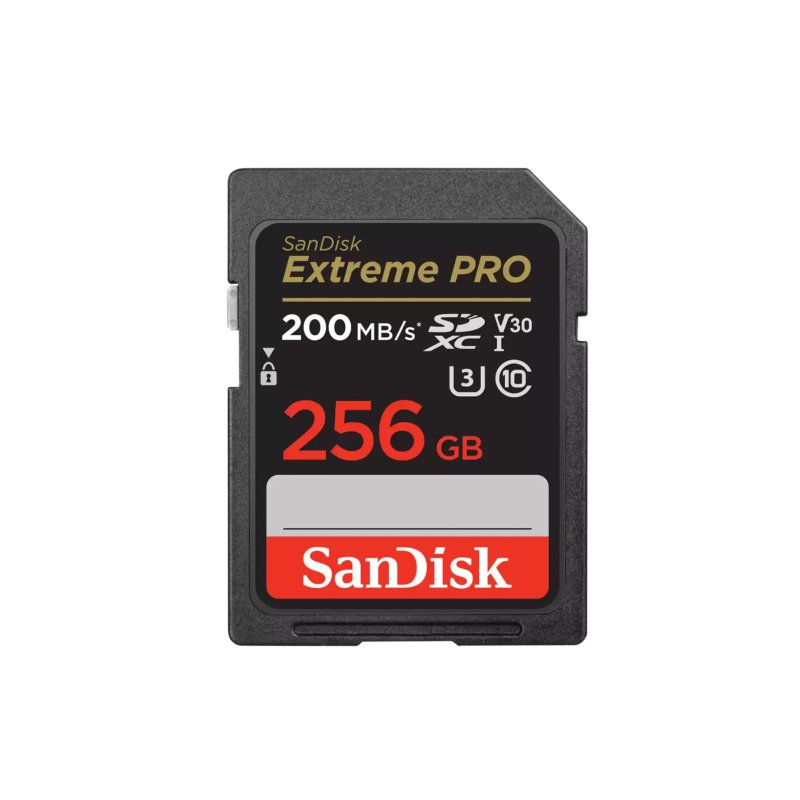 SanDisk Extreme Pro SD UHS I 256GB Card for 4K Video for DSLR and Mirrorless Cameras 200MB/s Read & 140MB/s Write, Lifetime Warranty