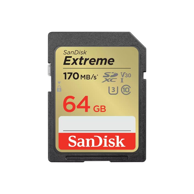 SanDisk Extreme SD UHS I Card for 4K Video 64GB