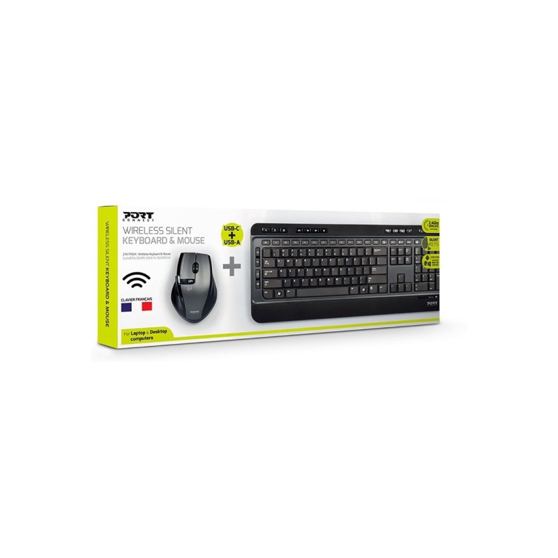 Port Black Wireless Keyboard & Mouse Combo