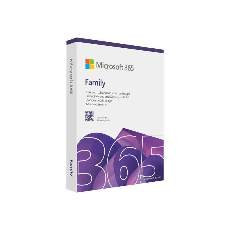 Microsoft 365 Family FPP Medialess 1 Year Subscription