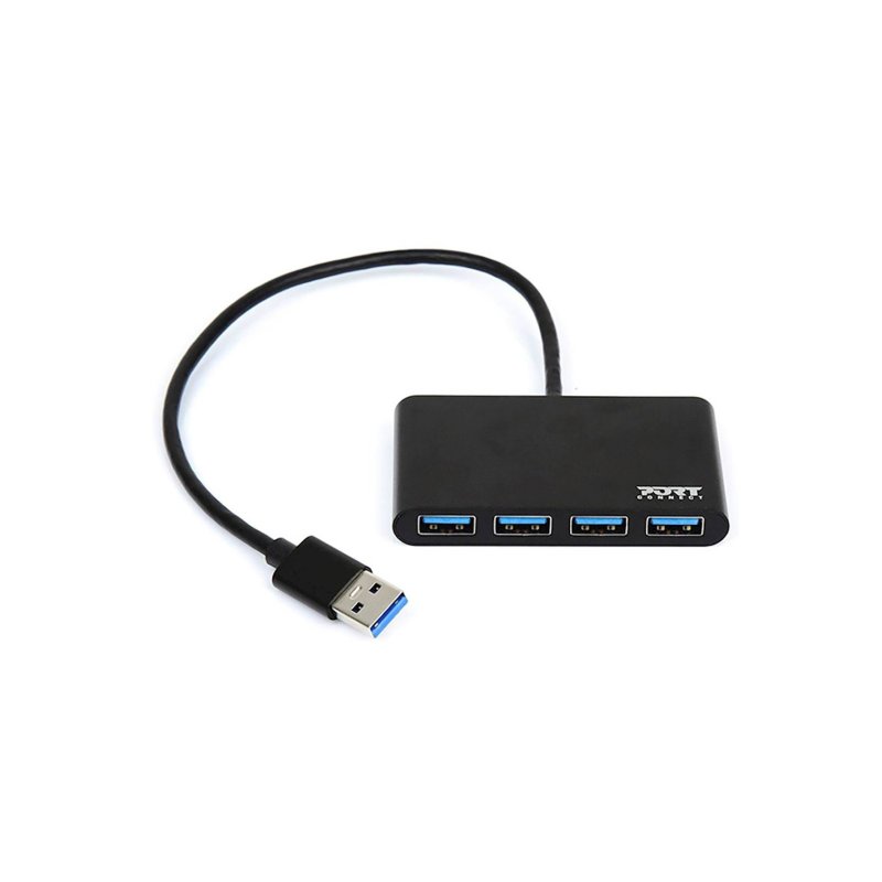 Port USB3.0 Black Plug & Play 4-port Hub
