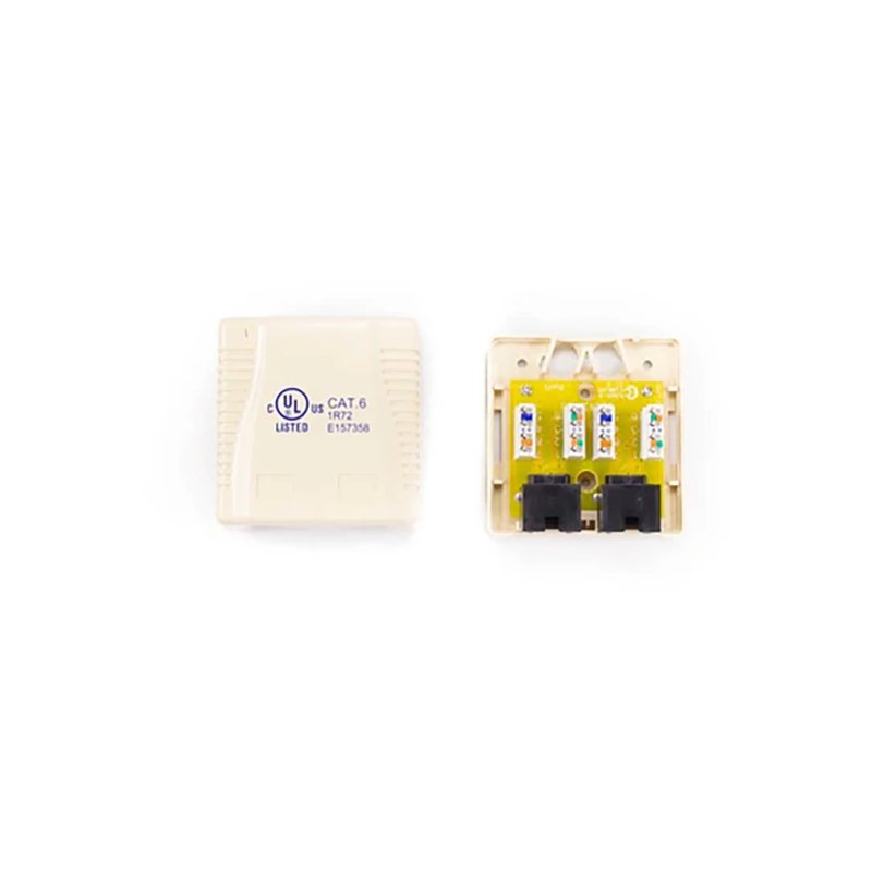 Zone CAT5e RJ45 White Single Box Network Outlet