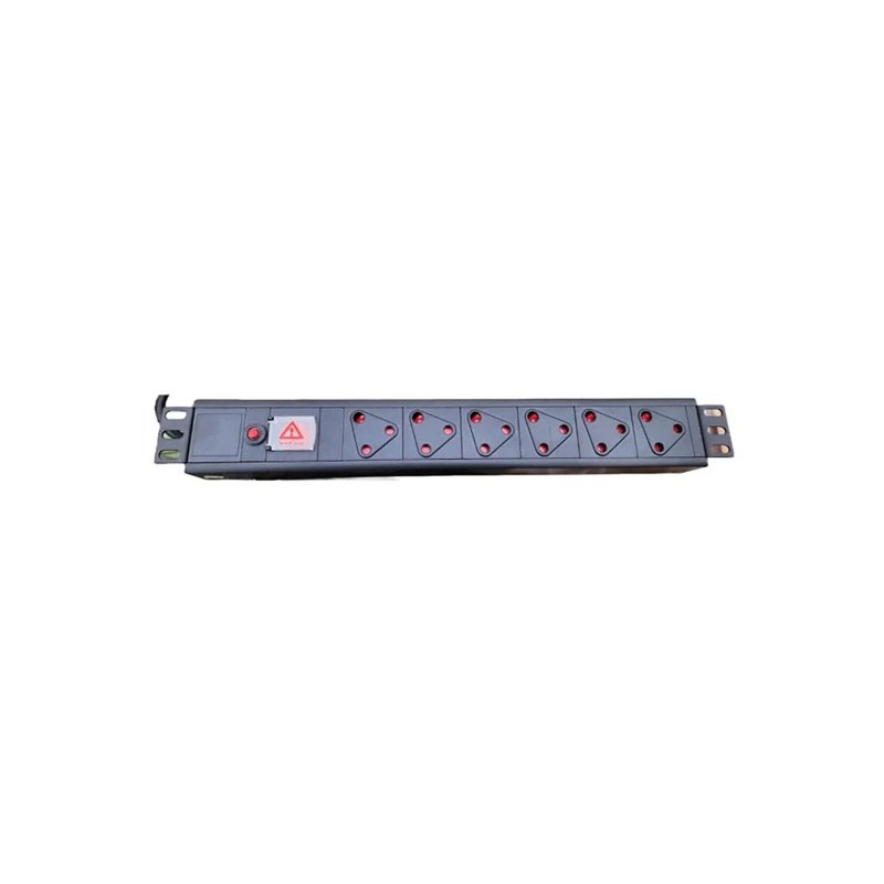 Zone Enclosures 6-Way 2M Hard Wire Lead Metal Black PDU
