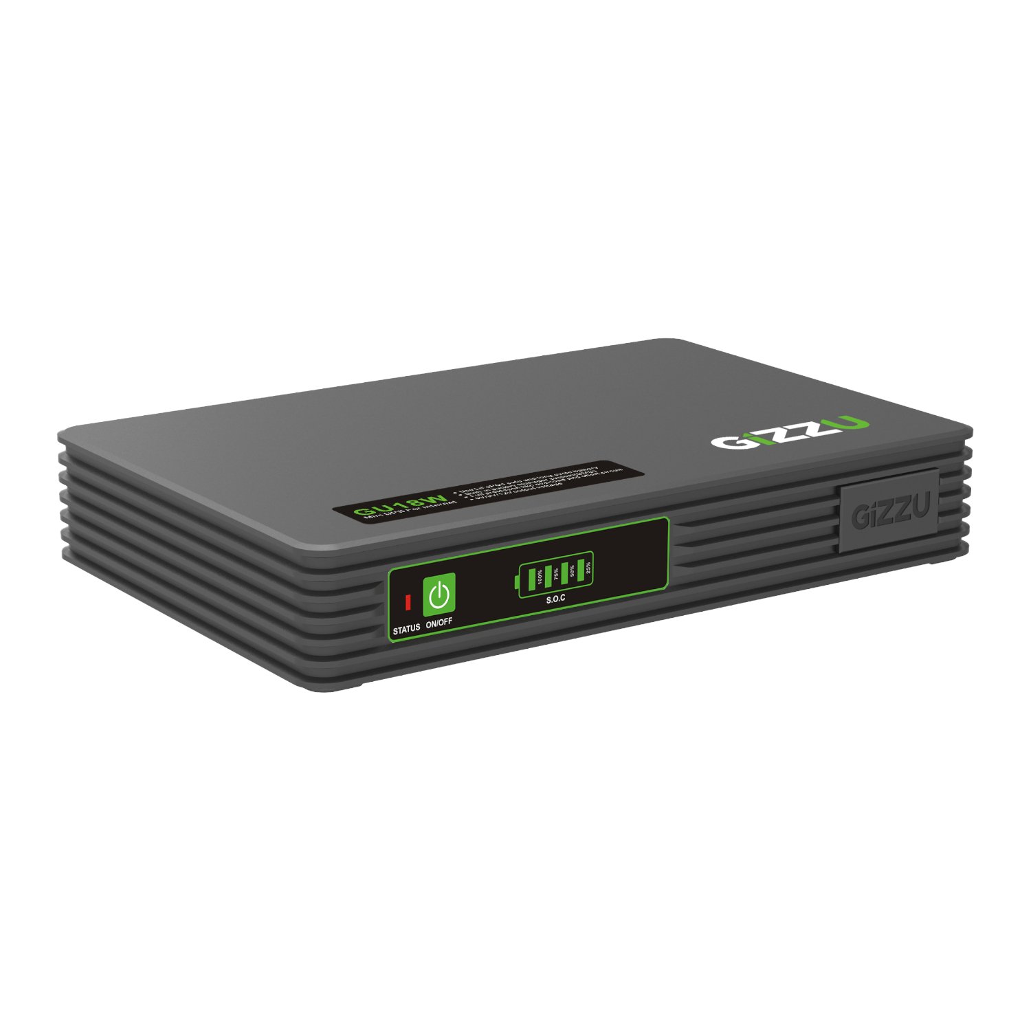 Gizzu SURF Simple 18W 55Wh LiFePO4 MINI DC UPS - Black