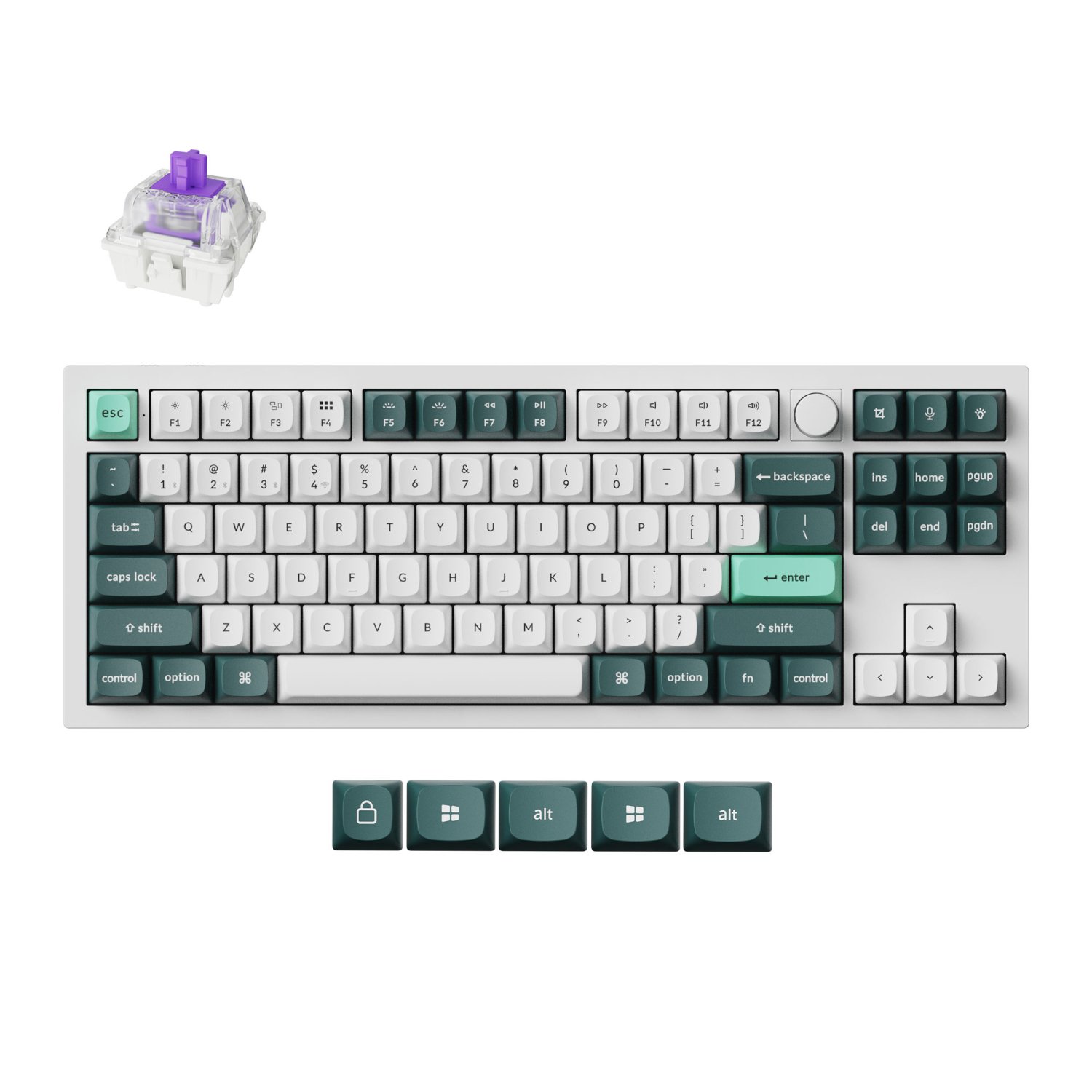 Keychron Q3 HE QMK 80% Wireless Custom Mechanical Keyboard (Nebula (Q3H-P1)