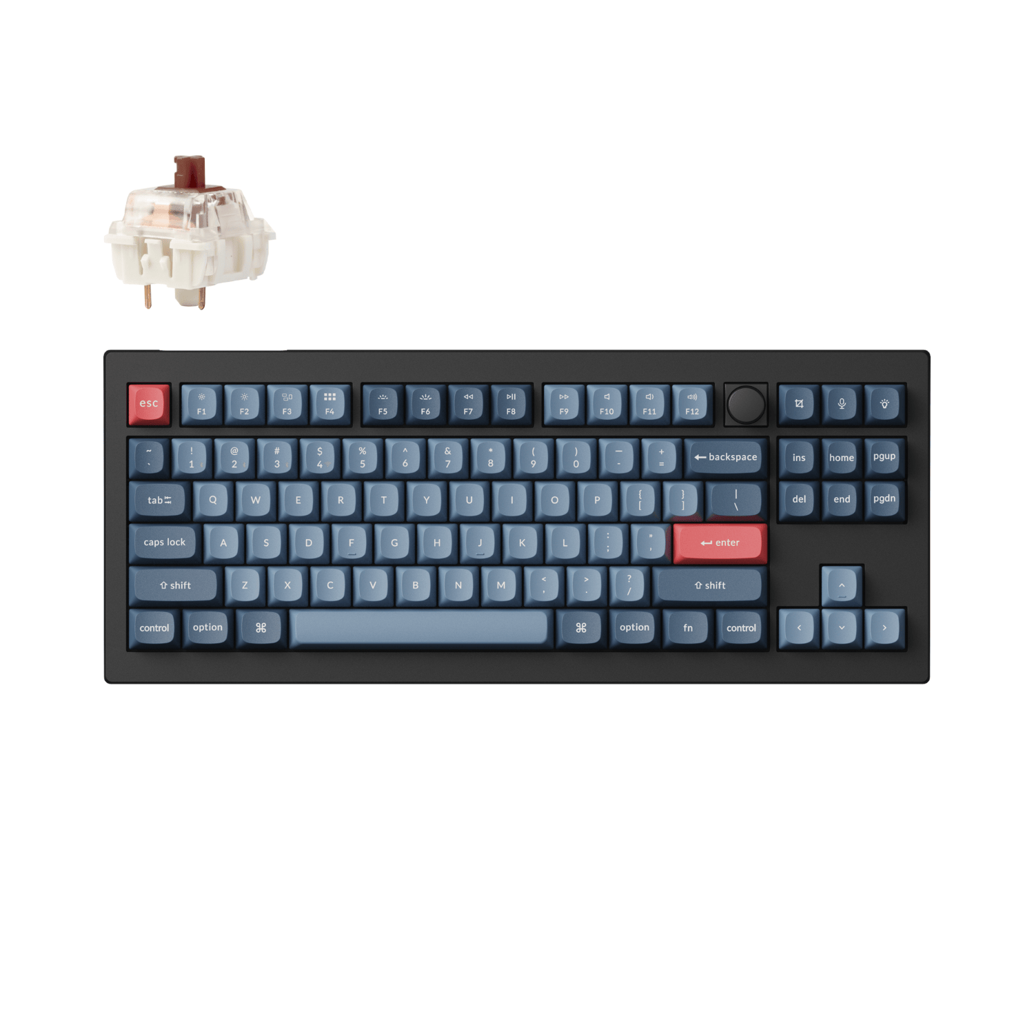 Keychron V3 Max QMK/VIA 80% Wireless Custom Mechanical Keyboard, Brown (V3M-D3)
