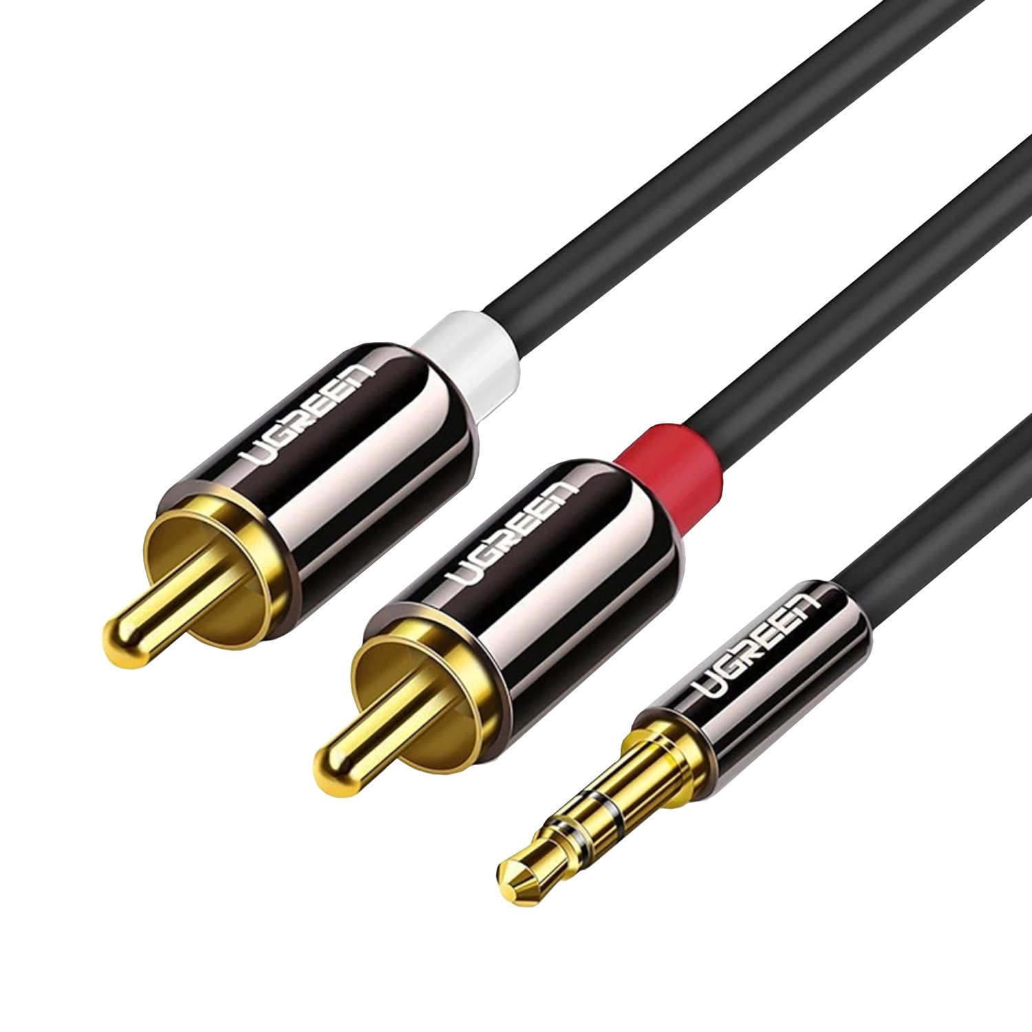 Ugreen AV116 RCA to AUX 3.5mm Audio Cable 1M - Black