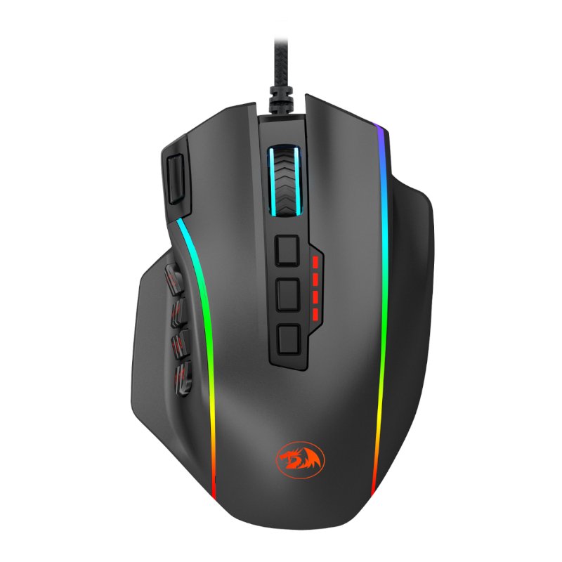 Redragon Perdiction 4 12400DPI RGB MMO Ergo Gaming Mouse - Black