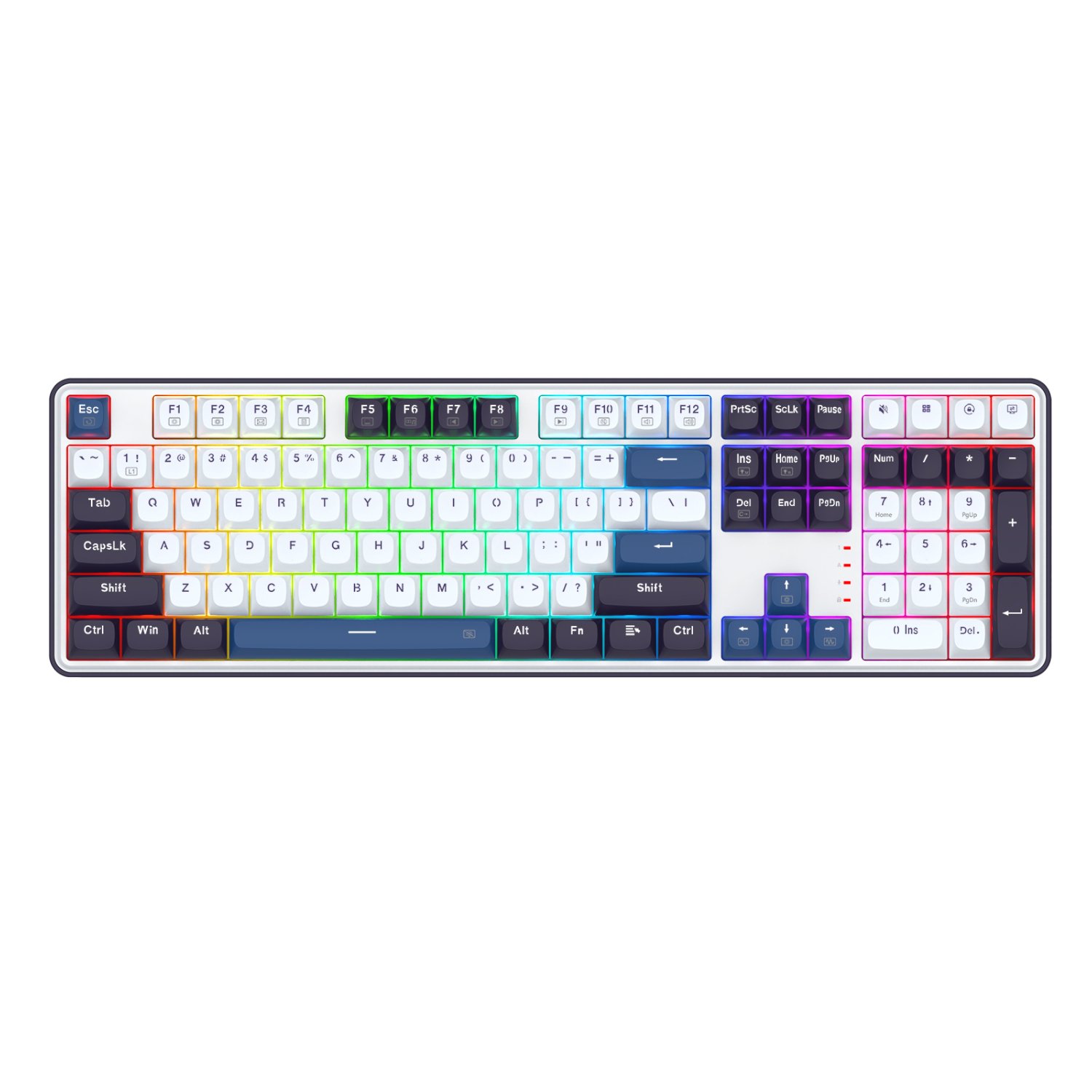 Redragon K689 Wyvern RGB Wired Mechanical Keyboard - White/Black