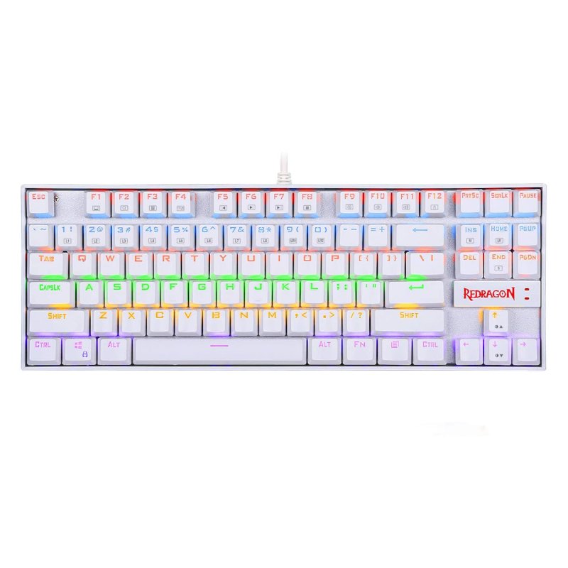 Redragon Kumara Mechanical 87 Key|RGB Backlit Gaming Keyboard - White