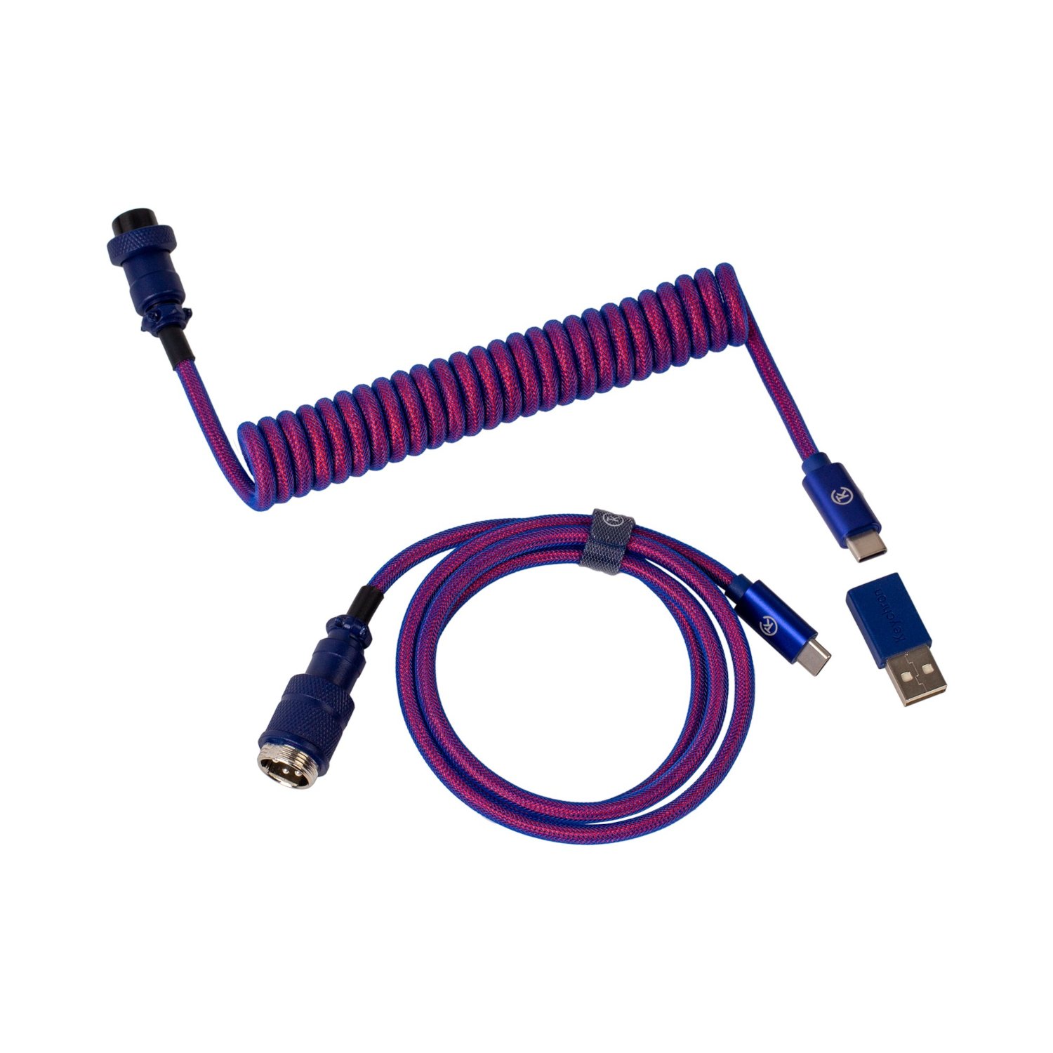 Keychron Premium Coiled Aviator USB Cable, Type-C + USB-A Adapter (CAB-1)