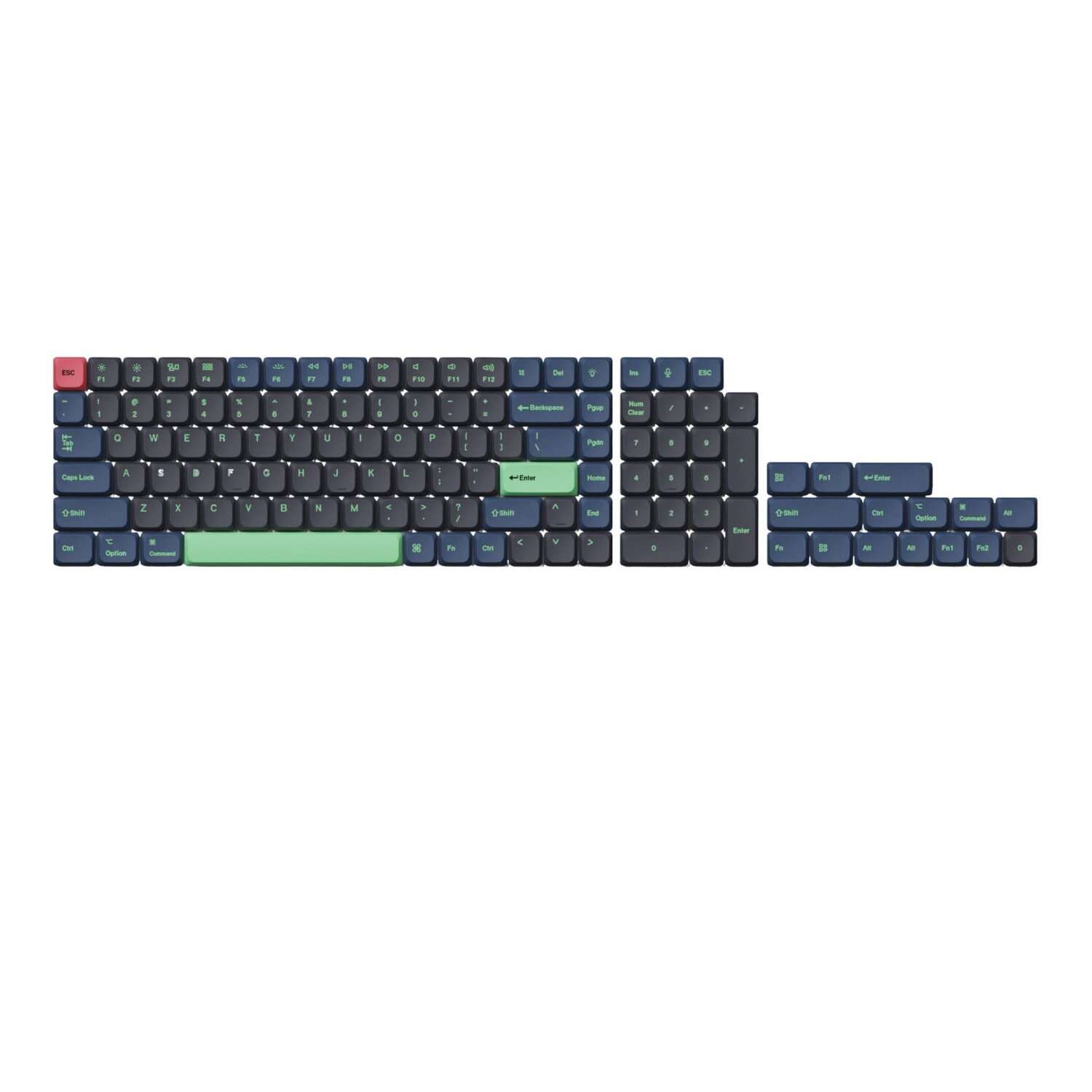 Keychron Low Profile Dye-Sub PBT LSA Full Set Keycap Set – Hacker (PBT-62)