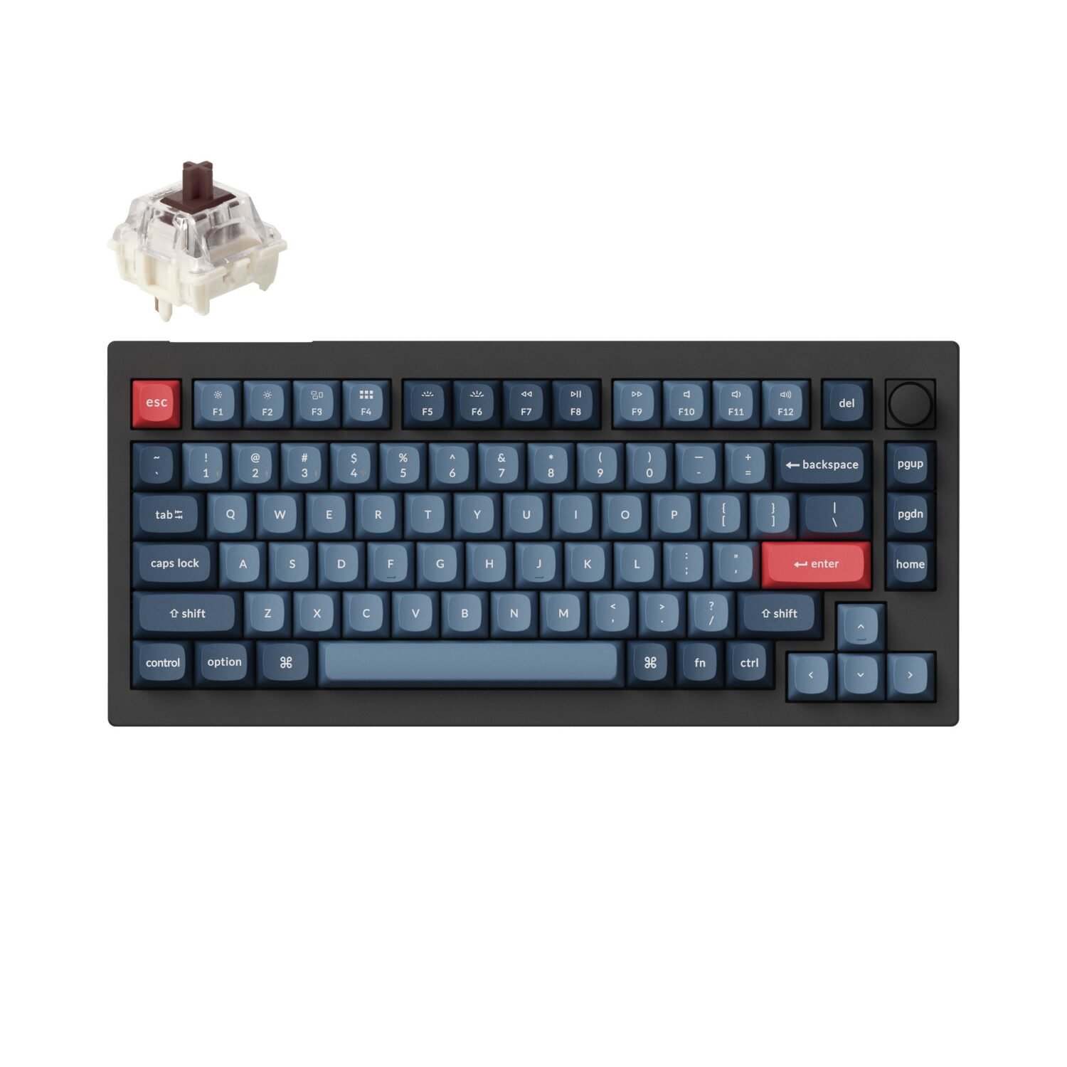 Keychron V1 Max QMK, VIA Wireless Custom Mechanical Keyboard, Brown (V1M-D3)