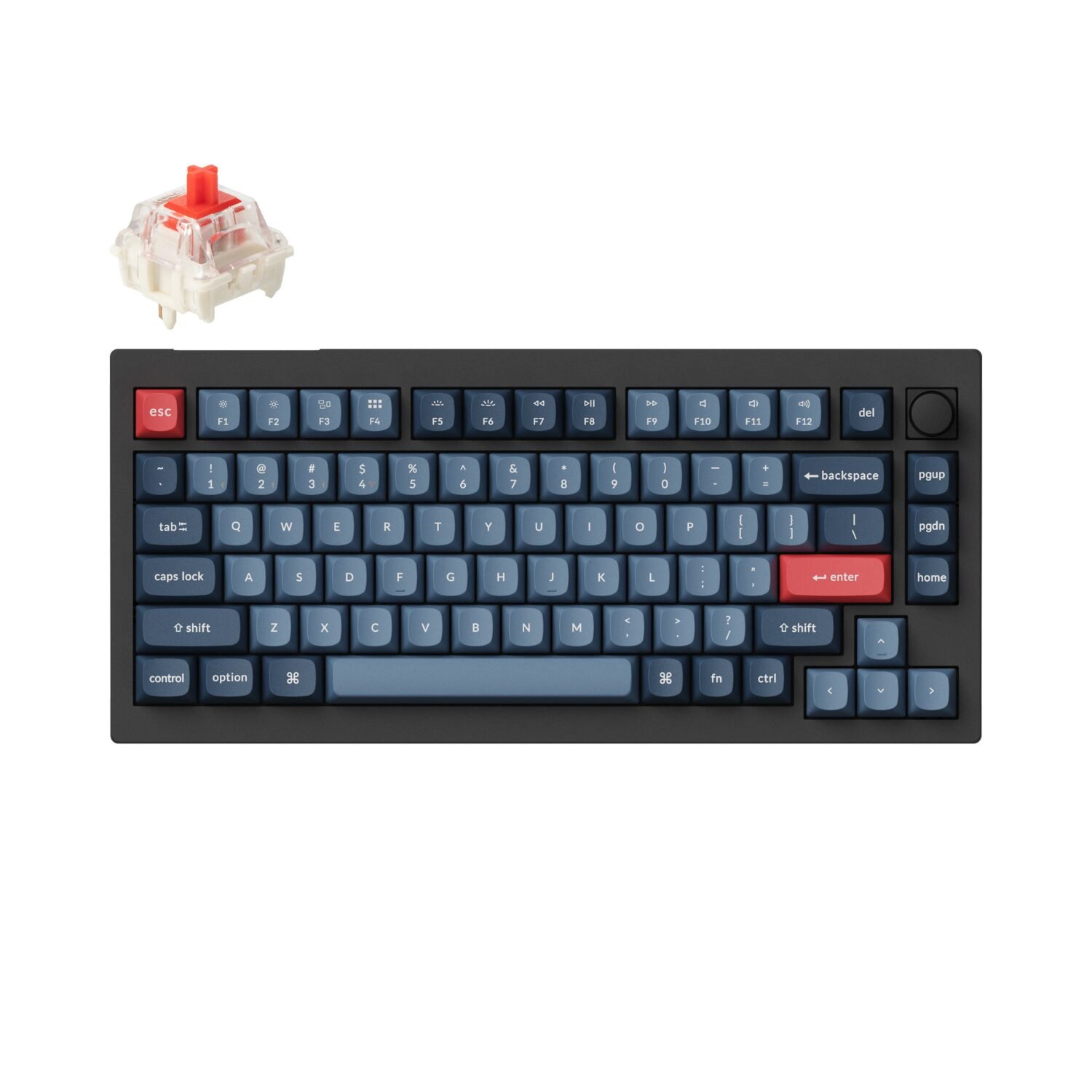 Keychron V1 Max QMK, VIA Wireless Custom Mechanical Keyboard, RED (V1M-D1)