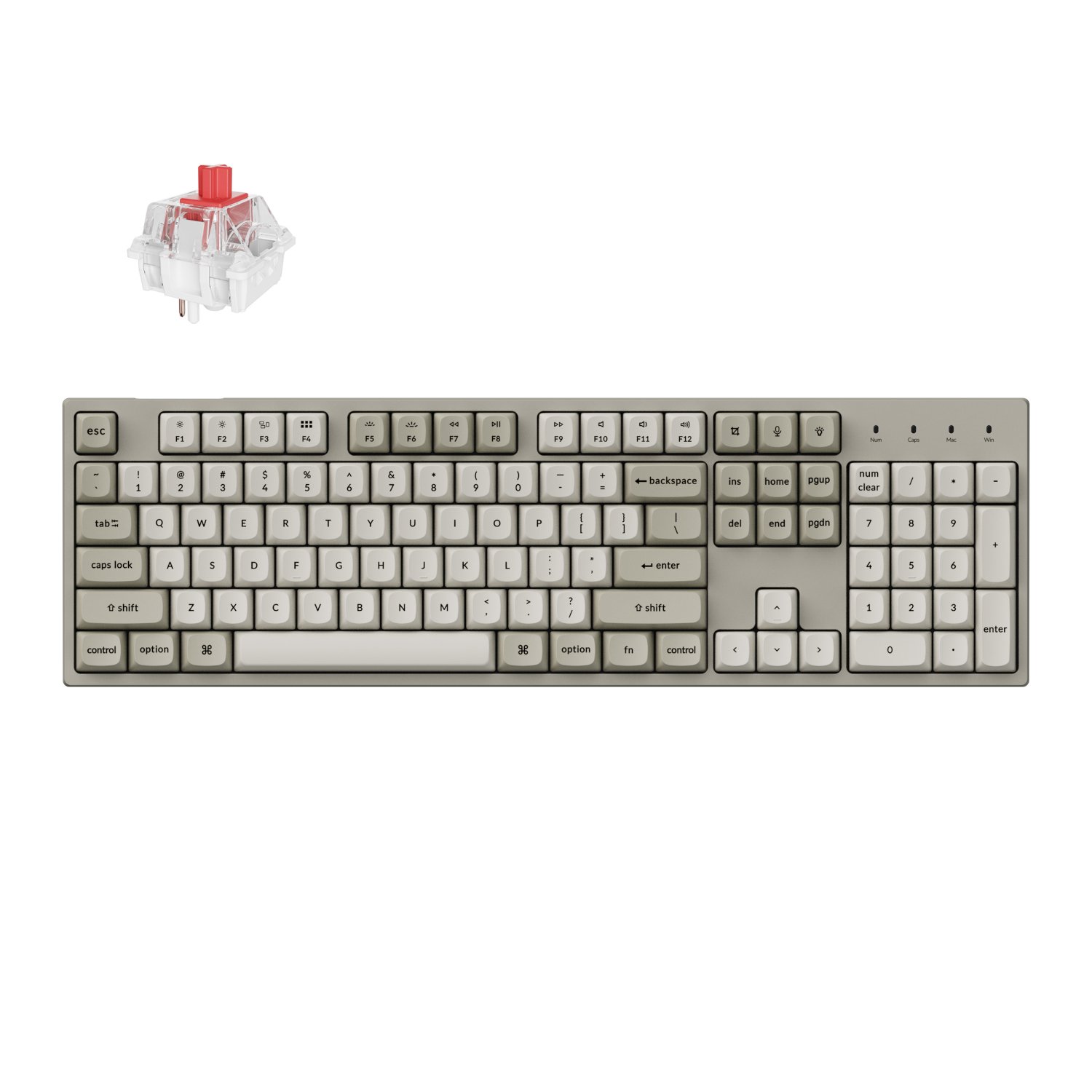 Keychron C2 Pro 100% 8K Super Red Switch Hot-Swap RGB Wired Custom (C2PX-M1)